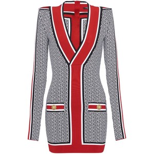 발망 V넥 모노그램 니트 미니 드레스