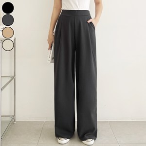 가비진 여성용 숏/기본/롱 기장선택! 스판 좋은 핀턱 밴딩 일자 와이드 팬츠 키작녀 키큰녀 바지 빅사이즈까지