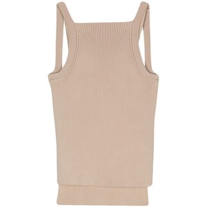 엠포리오아르마니 레이어드 골지 니트 탱크 탑, 베이지계열, Standard L(KR 77)