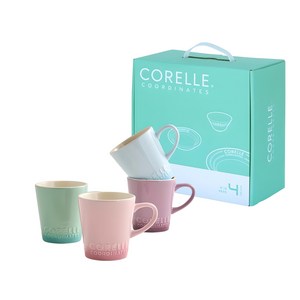 코렐코디네이츠 머그컵 325ml 4종 세트, 블루 + 퍼플 + ..., 1개