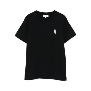 메종키츠네 폭스 자수 코튼 티셔츠