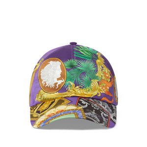 베르사체 패치워크 프린트 캡 모자, cm 58, 바이올렛/보라계열