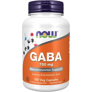 나우푸드 Now Foods 가바 GABA 750mg 베지 캡슐 100정, 2개