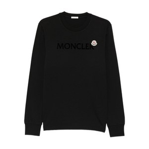몽클레르 로고 장식 긴소매 티셔츠, 블랙계열, Standard XL(KR 104-185)