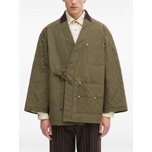 겐조 위브 퀼팅 타이 디테일 재킷, 그린계열, Standard XL(KR 110)