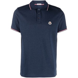 몽클레르 로고 패치 폴로 셔츠, 블루계열, Standard M(KR 96-180)
