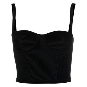 알렉산더맥퀸 뷔스티에 스타일 골지 크롭 탑