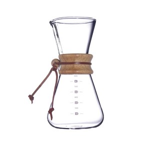 MOJAE 필터 커피 셰어링 팟 우든 핸들 핸드드리퍼 600ml