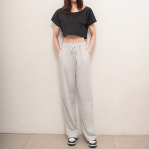 바이엘라 여성 트레이닝 바지 밴딩 와이드 일자 팬츠