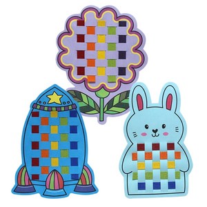 직조짜기 3종세트 미술재료 유아미술 어린이집수업 집에서할수있는놀이, A.꽃 로켓 토끼