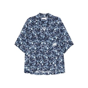 알렉산더맥퀸 페더 프린트 반소매 셔츠, 블루계열, Collar (in) 15 1/2(KR 39)