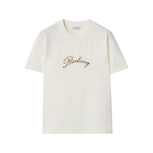 버버리 커시브 로고 코튼 티셔츠, 화이트계열, Mid standard S(KR 55)