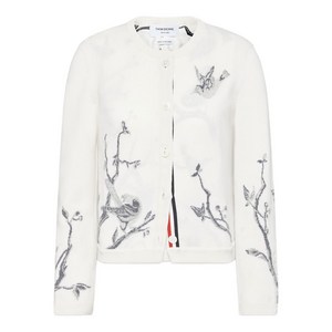 톰 브라운 시닉 버드 인타르시아 캐시미어 가디건