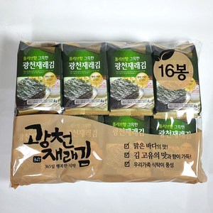 광천 재래김 도시락김 4g x 16봉 x 3개 (무료배송) 올리브향 그윽한 광천김 조미김 국산김 국내산