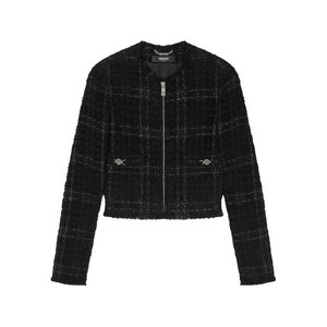 베르사체 코튼 트위드 재킷, 블랙계열, Italy 42(KR 66)