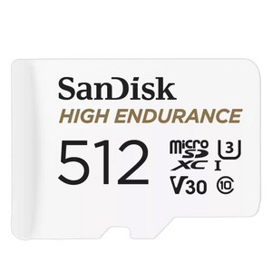 샌디스크코리아 공식인증정품 마이크로 SD 카드 SDXC High Endurance 하이엔듀런스 블랙박스 CCTV 전용 QQNR 512GB