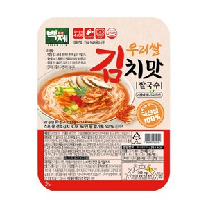 백제 우리쌀 김치맛 쌀국수, 92g, 24개