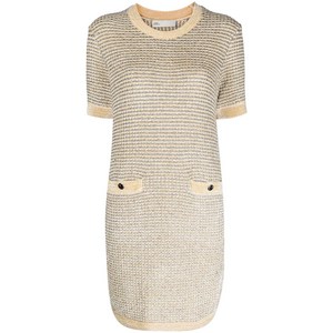 토리 버치 벨벳 스트라이프 미디 드레스