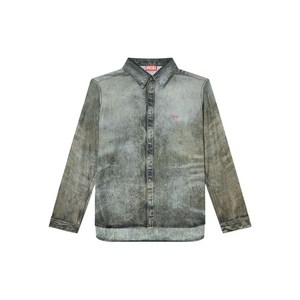 디젤 S-심플리-Lkct 애시드 워싱 긴소매 셔츠, 블랙계열, Italy 52(KR 110)