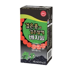 베지밀 검은콩과 검은참깨 두유, 190ml, 48개