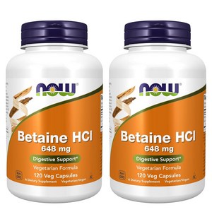 나우푸드 베타인 HCI 648mg 베지 캡슐, 120정, 2개