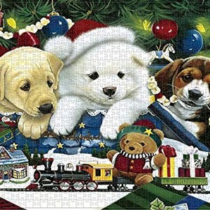 sp 해외 12월 크리스마스 강아지 1000 조각 직소 퍼즐 겨울 휴가 직 +퍼즐 12월축제