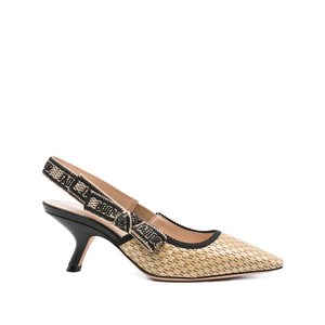 디올 디오리비에라 자디올 슬링백 우븐 펌프스, FR 40(KR 260), 베이지계열