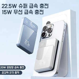 GoaTa 20000mAh 대용량 보조배터리 PD22.5W 슈퍼 급속충전15W 무선충전 맥세이프 보조배터리