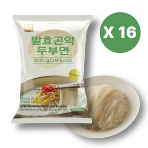 [밀면같은 식감의 냄새없고 고소한 저칼로리 저탄수화물] 발효곤약 두부면, 16개, 200g