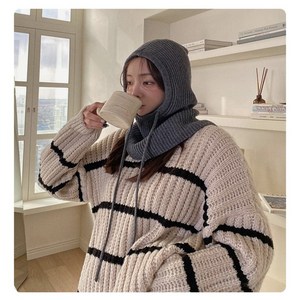 비에스업 바라클라바 넥워머 방한모자 발라클라바 니트바라클라바 바라클라바니트, 그레이