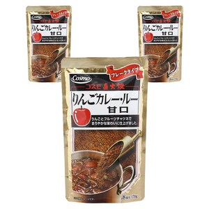 Cosmo 직화로 구운 사과 카레 루 달콤한 맛 과립형, 170g, 3개