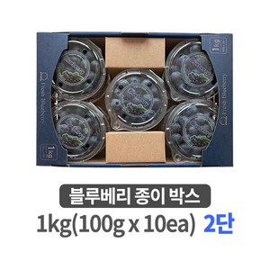 블루베리 종이박스 1kg (100g x 10ea) 1단 경매용 청과시장 - 50개묶음, 50개