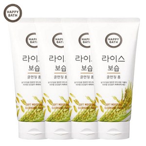 해피바스 라이스 보습 클렌징폼200ml, 200g, 4개