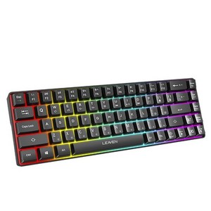 BuyChoo K680 68키 게임 비즈니스 RGB 키보드, 나이트펄 블랙, 텐키리스