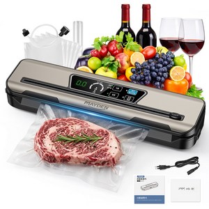 메이든 스마트 가정용 진공포장기 VS6611PX 롤팩 20cm*2m 15cm*20cm 포장용 봉지 5매 진공호스 1개 전원 케이블 1개