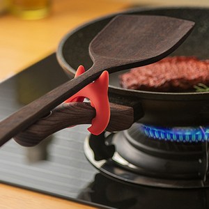 실리콘 국자 집게 거치대 뒤집게 조리도구, 그린4개, 1개