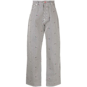 겐조 플로럴 프린트 스트레이트 진, 블루계열+화이트계열, Waist (in) 34(KR 86)