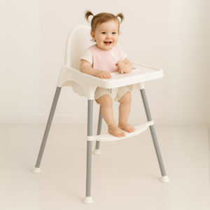 라이프업 연구소 안심 스탠딩 2-way 아기 식탁 유아 하이 체어, 화이트