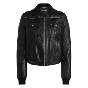 돌체앤가바나 봄버 스타일 레더 재킷, 블랙계열, Italy 38(KR 33)