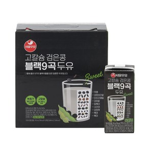 서울우유 고칼슘 검은콩 블랙9곡 두유 190ml 16팩-칼슘250mg 식물성 단백질 함유, 16개