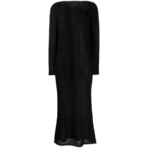 톰포드 긴소매 롱 드레스, 블랙계열, Standard L