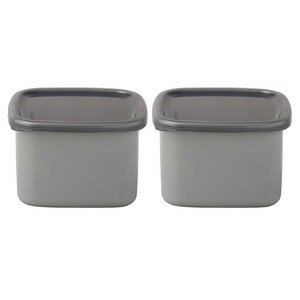 노다호로 그레이 스퀘어 밀폐용기 M, 용기 + 뚜껑, 2개