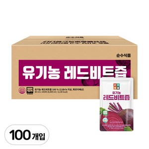 순수식품 유기농 레드 비트즙, 80ml, 100개