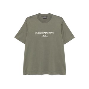엠포리오아르마니 로고 자수 티셔츠, 그린계열, Standard S(KR 95)