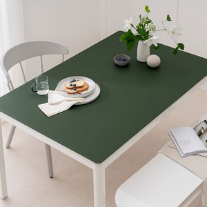 (14colors 11size) 롤로아 100% 방수 가죽 식탁보 테이블보, 120x80cm, 양면-1 (Green+Gray), 1개