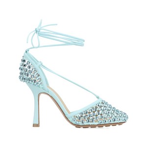 보테가 베네타 라인스톤 장식 레이스업 샌들 90mm, Europe 38(KR 250), 블루계열