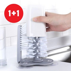 펄리브 뽀득 싱크대 흡착 컵 세척솔 브러쉬, 1개, 그레이 + 그레이