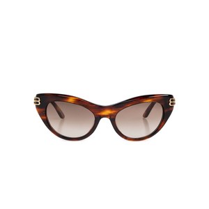 발렌시아가 톨토이즈셸 패턴 로고 디테일 선글라스