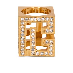 발망 3D 라인스톤 큐브 링, M, 골드계열