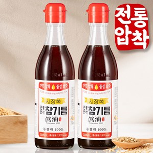 시장쏙 전통압착 참기름, 350ml, 2개